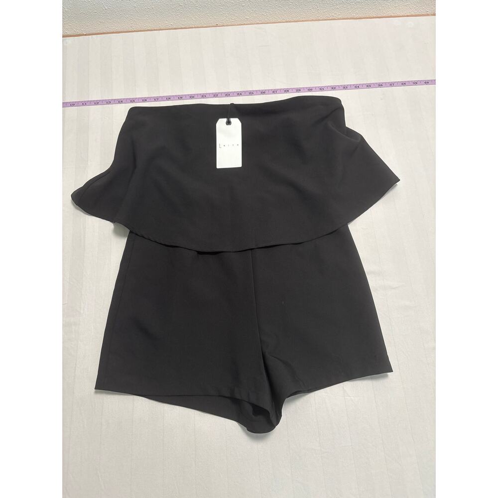 Leith Black Off Shoulder Foldover Romper Women’s